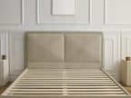 Mara - Bed with Solid Slats - Two-Tone Textured Fabric
