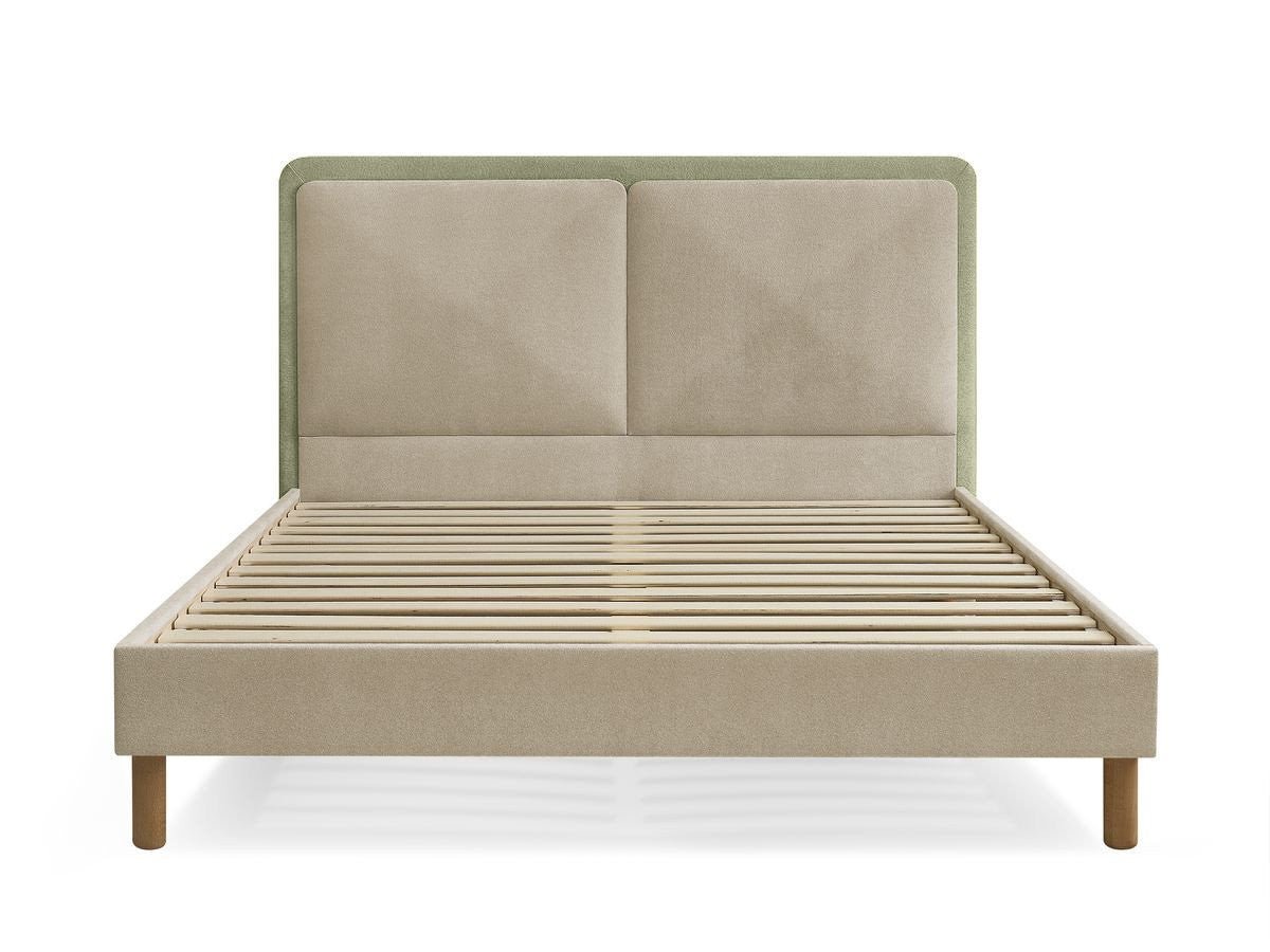 Mara - Bed with Solid Slats - Two-Tone Textured Fabric