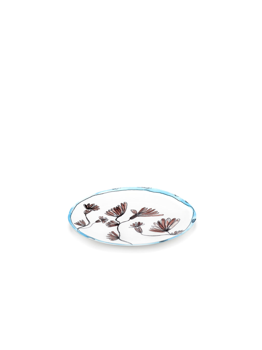 Midnight Flowers - Sæt Med 2 Tallerkener - S - Bone China-Porcelæn - Camelia Aubergine