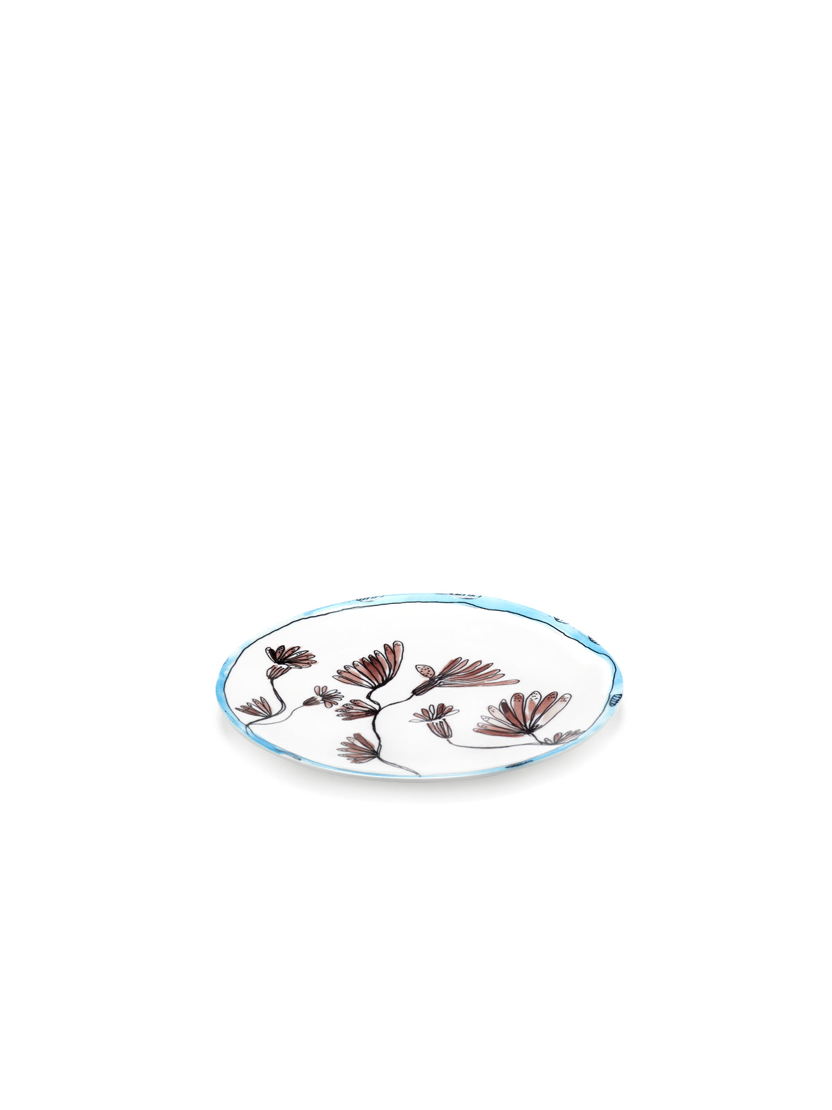 Midnight Flowers - Sæt Med 2 Tallerkener - S - Bone China-Porcelæn - Camelia Aubergine