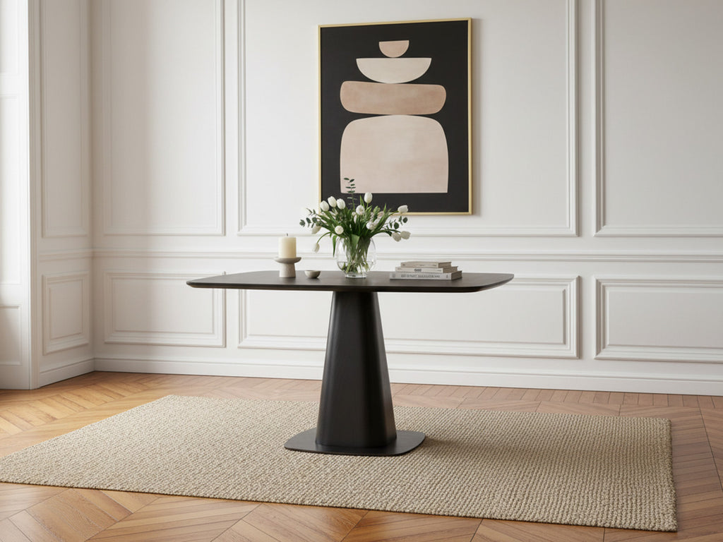Noa - Table À Manger Carrée 120 Cm Placage Chêne