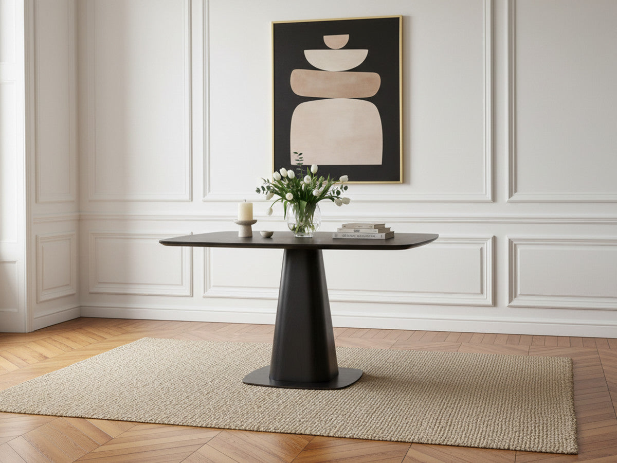 Noa - Table À Manger Carrée 120 Cm Placage Chêne