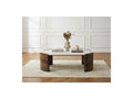 Torvi - Torvi Oval Coffee Table Marble Top And Solid Mango Wood Legs
