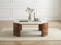 Torvi - Square Coffee Table Torvi Marble Top And Solid Mango Wood Legs