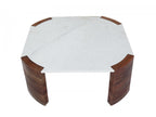 Torvi - Square Coffee Table Torvi Marble Top And Solid Mango Wood Legs