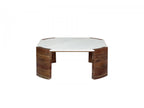 Torvi - Square Coffee Table Torvi Marble Top And Solid Mango Wood Legs