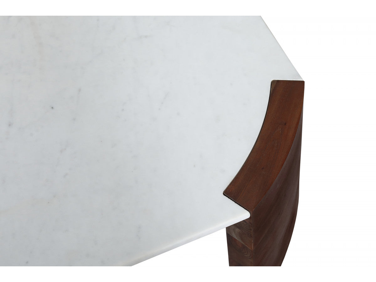 Torvi - Square Coffee Table Torvi Marble Top And Solid Mango Wood Legs