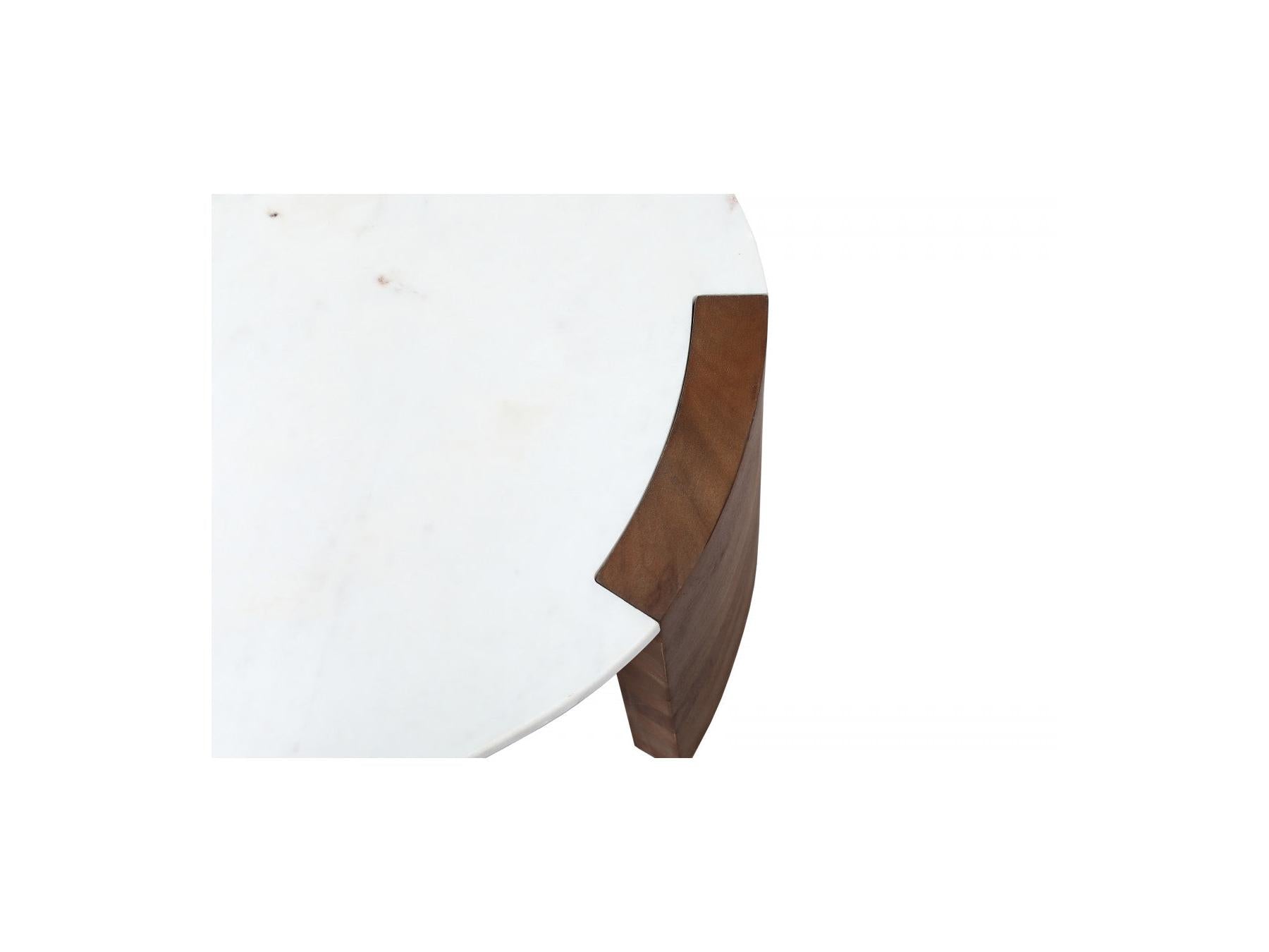 Torvi - Torvi Oval Coffee Table Marble Top And Solid Mango Wood Legs