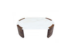 Torvi - Torvi Oval Coffee Table Marble Top And Solid Mango Wood Legs
