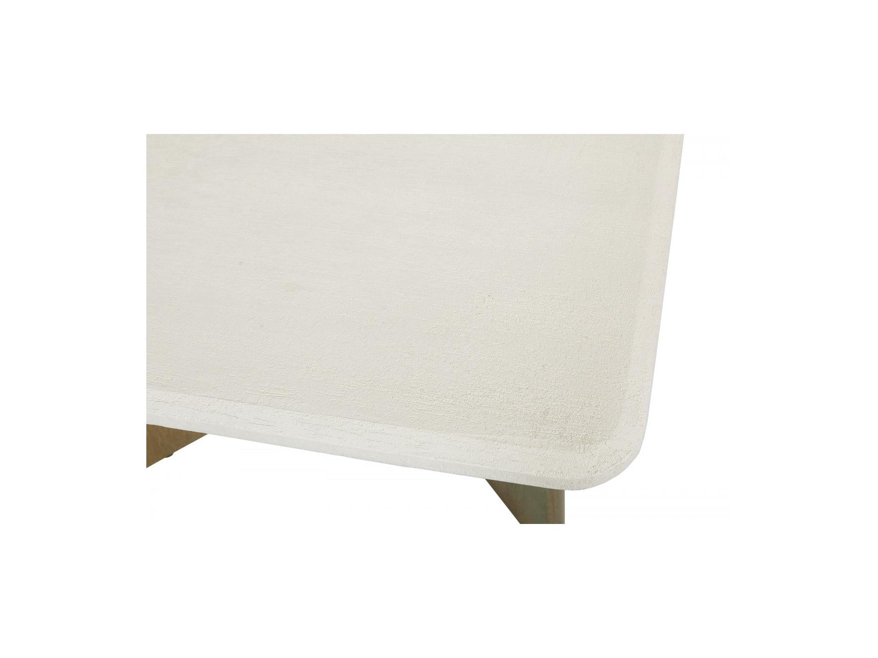 Arya - Table Basse Carrée 70 Cm Effet Travertin Et Pieds Bois Massif De Manguier