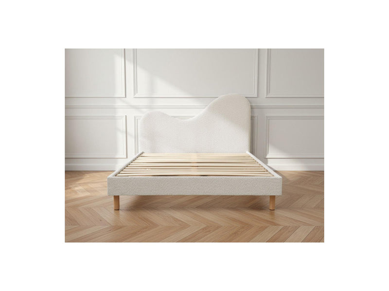 Celina - Cama - Tela Bouclette Con Lamas Macizas