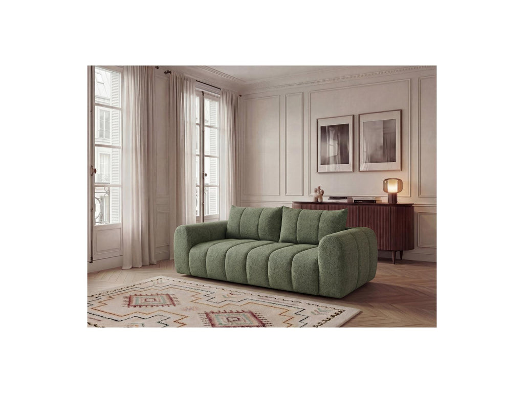 Nesty - Fixed Straight 3-Seater Sofa - Mottled Fabric