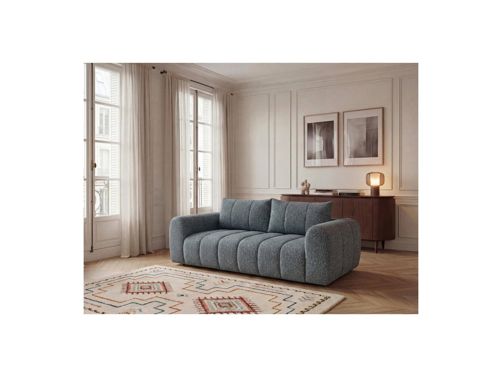 Nesty - Fixed Straight 3-Seater Sofa - Mottled Fabric