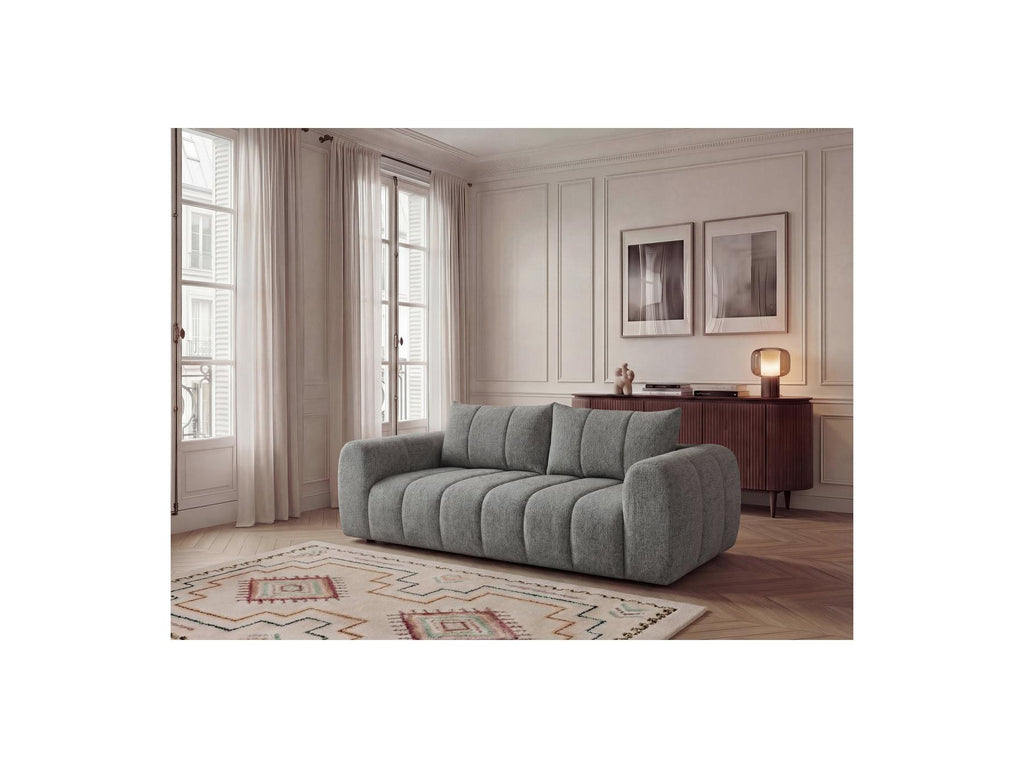 Nesty - Fixed Straight 3-Seater Sofa - Mottled Fabric