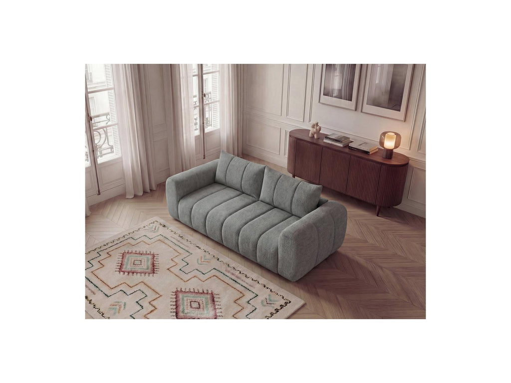 Nesty - Fixed Straight 3-Seater Sofa - Mottled Fabric