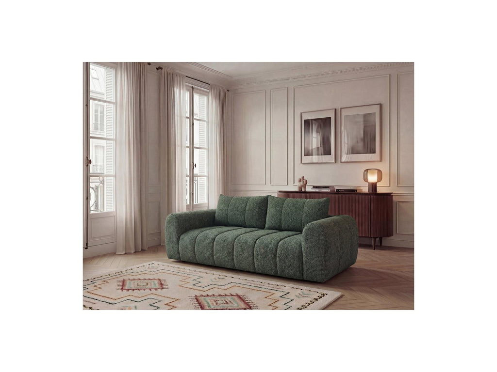 Nesty - Fixed Straight 3-Seater Sofa - Mottled Fabric