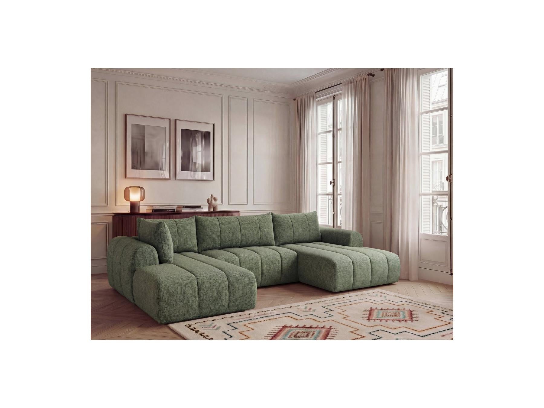 Nesty - Fixed Panoramic Sofa - Textured Fabric - Right-Hand Corner