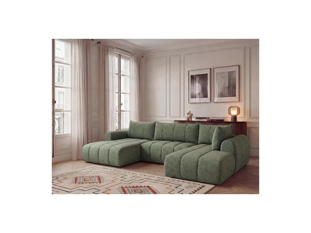 Nesty - Fixed Panoramic Sofa - Textured Fabric - Left-Hand Corner