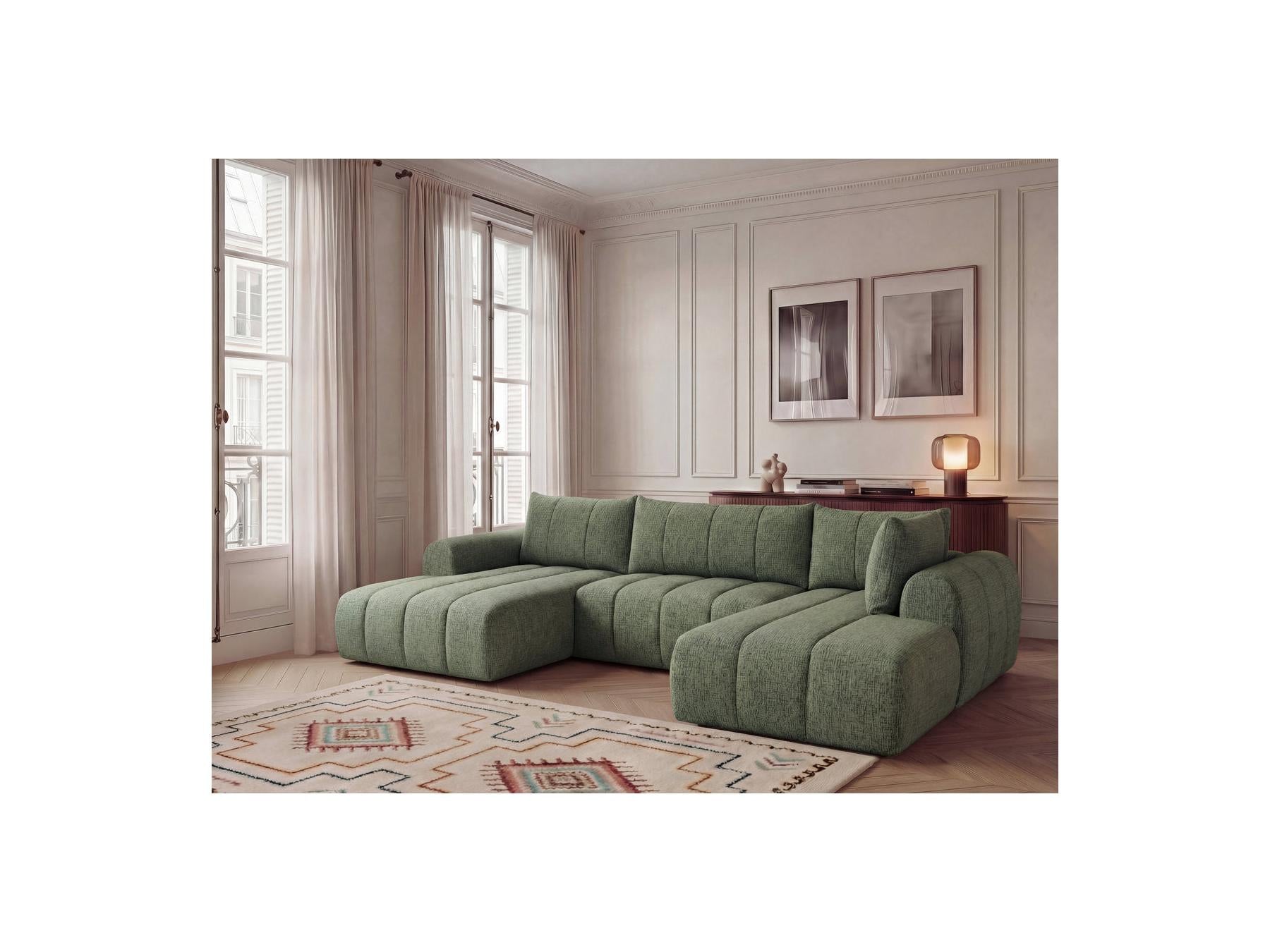Nesty - Fixed Panoramic Sofa - Textured Fabric - Left-Hand Corner