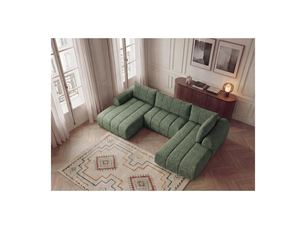 Nesty - Fixed Panoramic Sofa - Textured Fabric - Left-Hand Corner