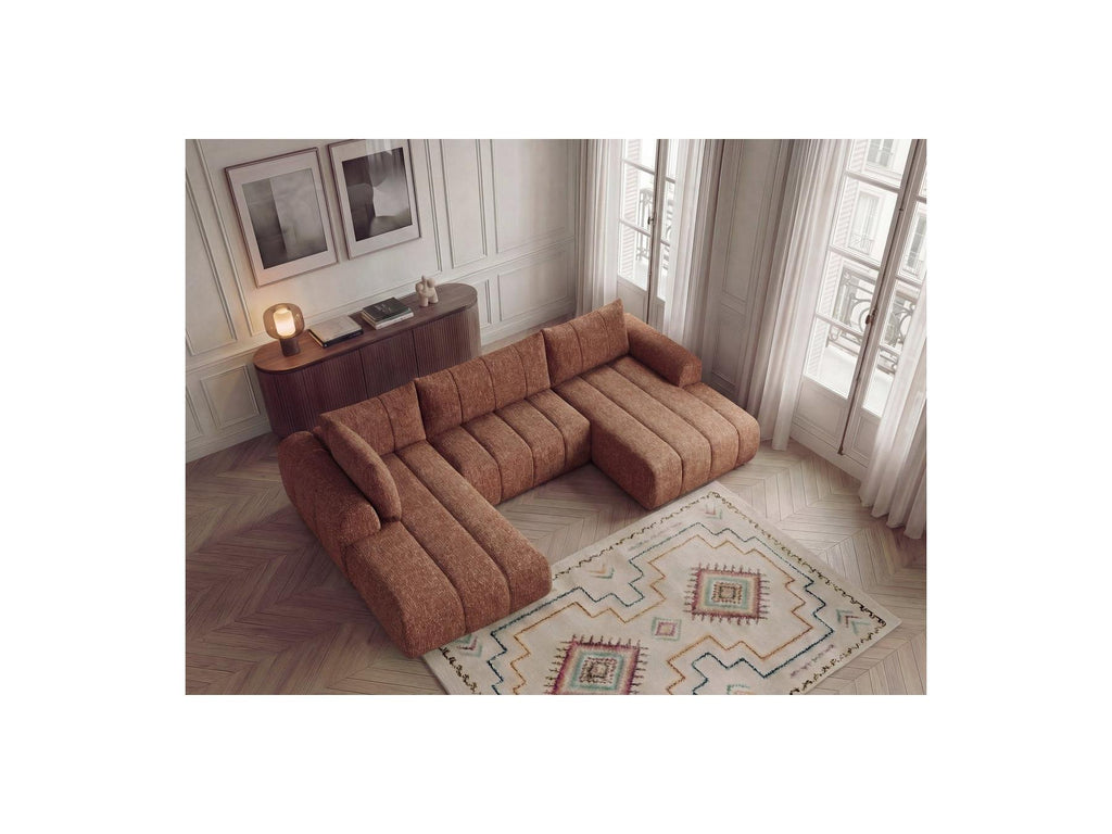 Nesty - Fixed Panoramic Sofa - Textured Fabric - Right-Hand Corner