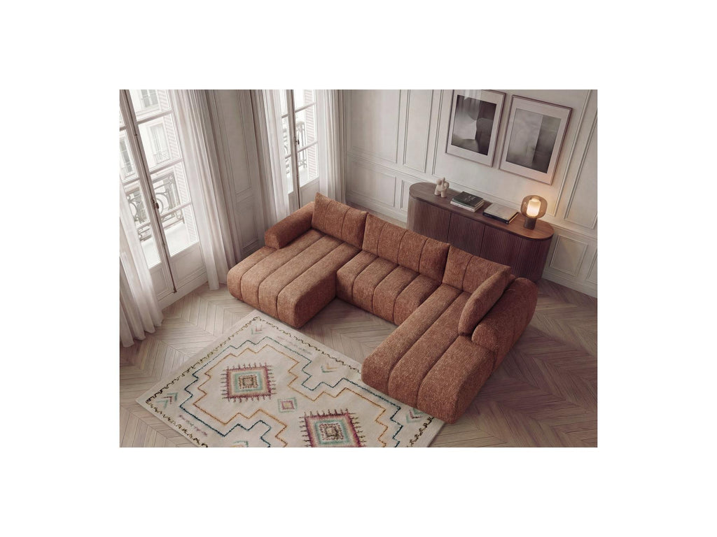 Nesty - Fixed Panoramic Sofa - Textured Fabric - Left-Hand Corner