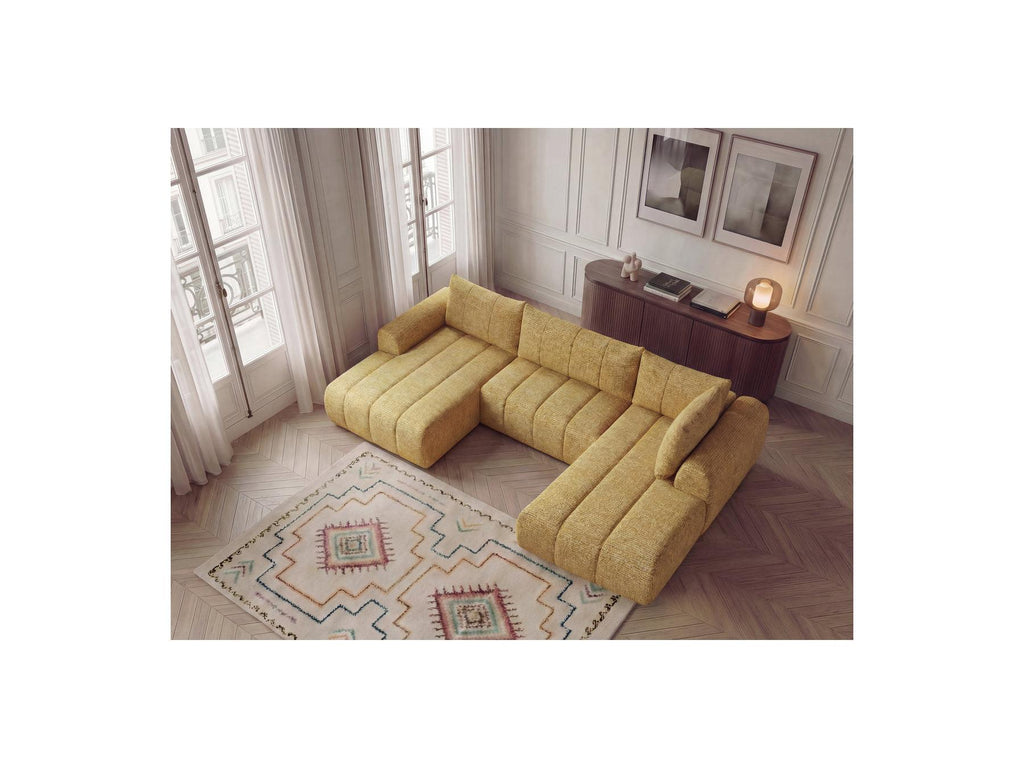 Nesty - Fixed Panoramic Sofa - Textured Fabric - Left-Hand Corner