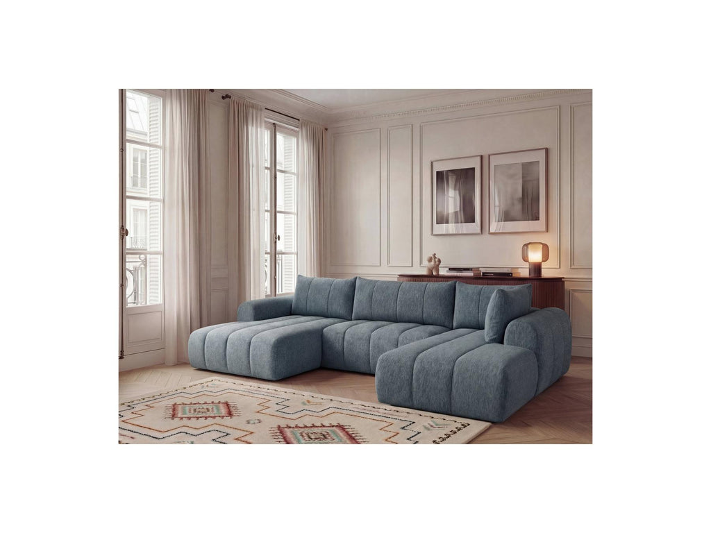 Nesty - Fixed Panoramic Sofa - Textured Fabric - Left-Hand Corner