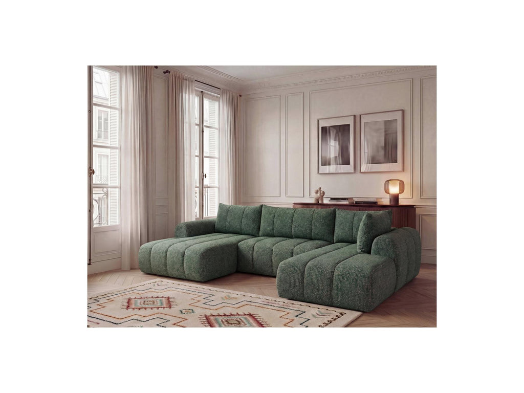 Nesty - Fixed Panoramic Sofa - Textured Fabric - Left-Hand Corner