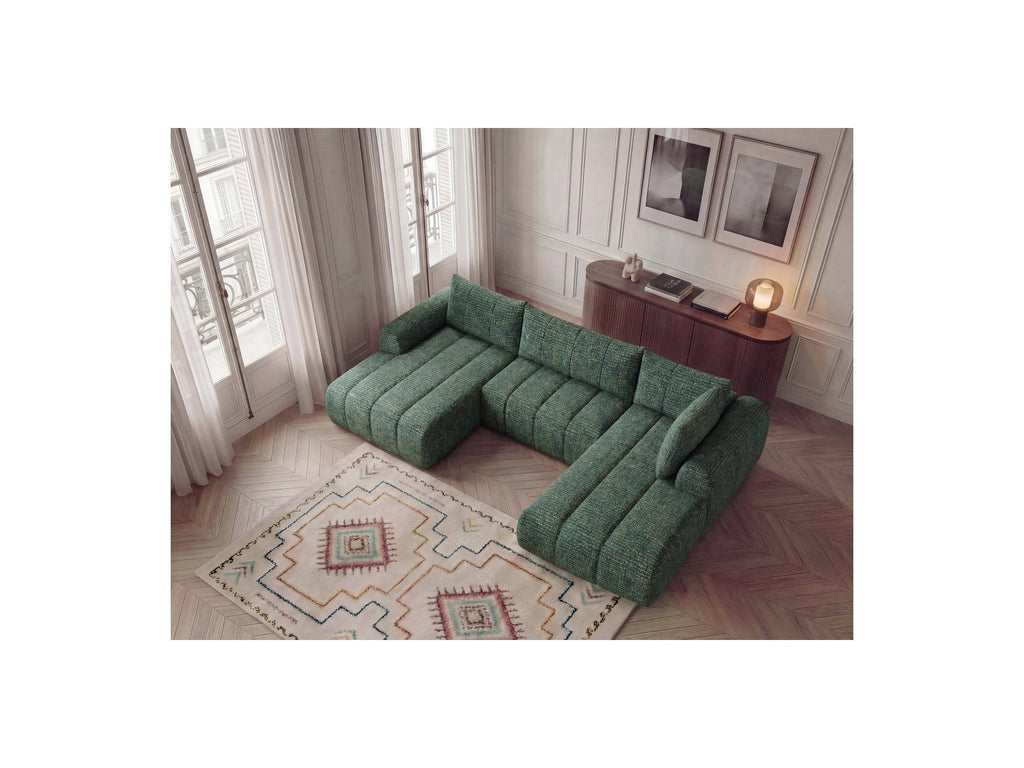 Nesty - Fixed Panoramic Sofa - Textured Fabric - Left-Hand Corner