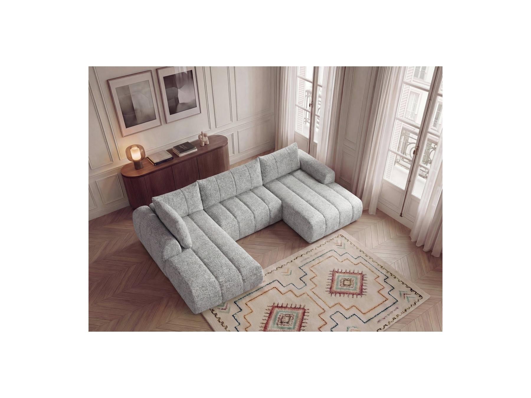 Nesty - Fixed Panoramic Sofa - Textured Fabric - Right-Hand Corner