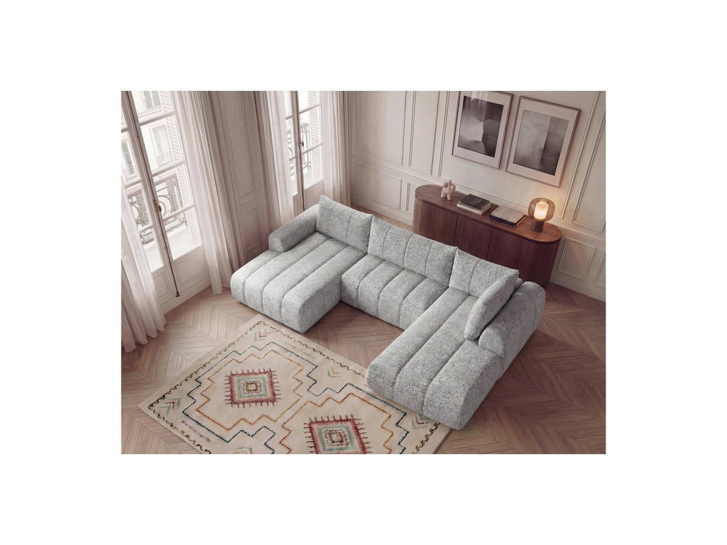 Nesty - Fixed Panoramic Sofa - Textured Fabric - Left-Hand Corner