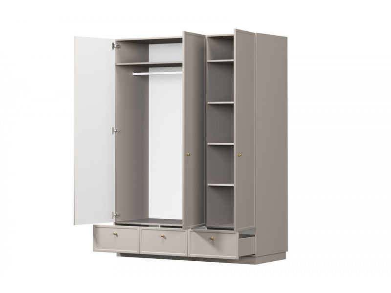 Lorina - Armoire 3 Portes 3 Tiroirs