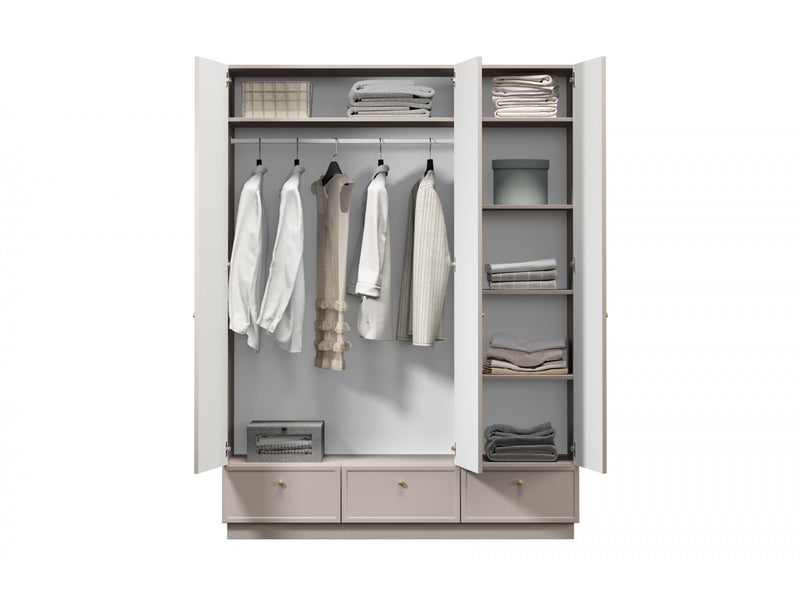 Lorina - Armoire 3 Portes 3 Tiroirs