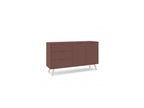 Capus - Buffet 2 Portes 3 Tiroirs 140 Cm Pin Laqué Terracotta