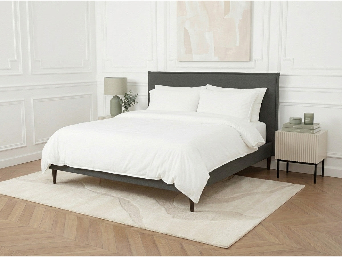 Sary - Cama con lamas macizas - Patas de madera de wengué