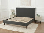Sary - Cama con lamas macizas - Patas de madera de wengué