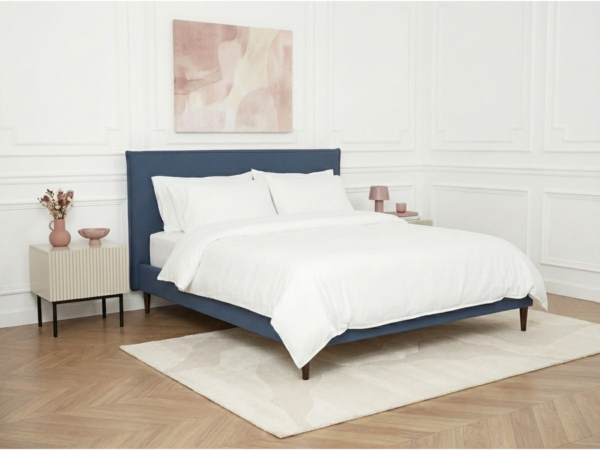 Sary - Cama con lamas macizas - Patas de madera de wengué