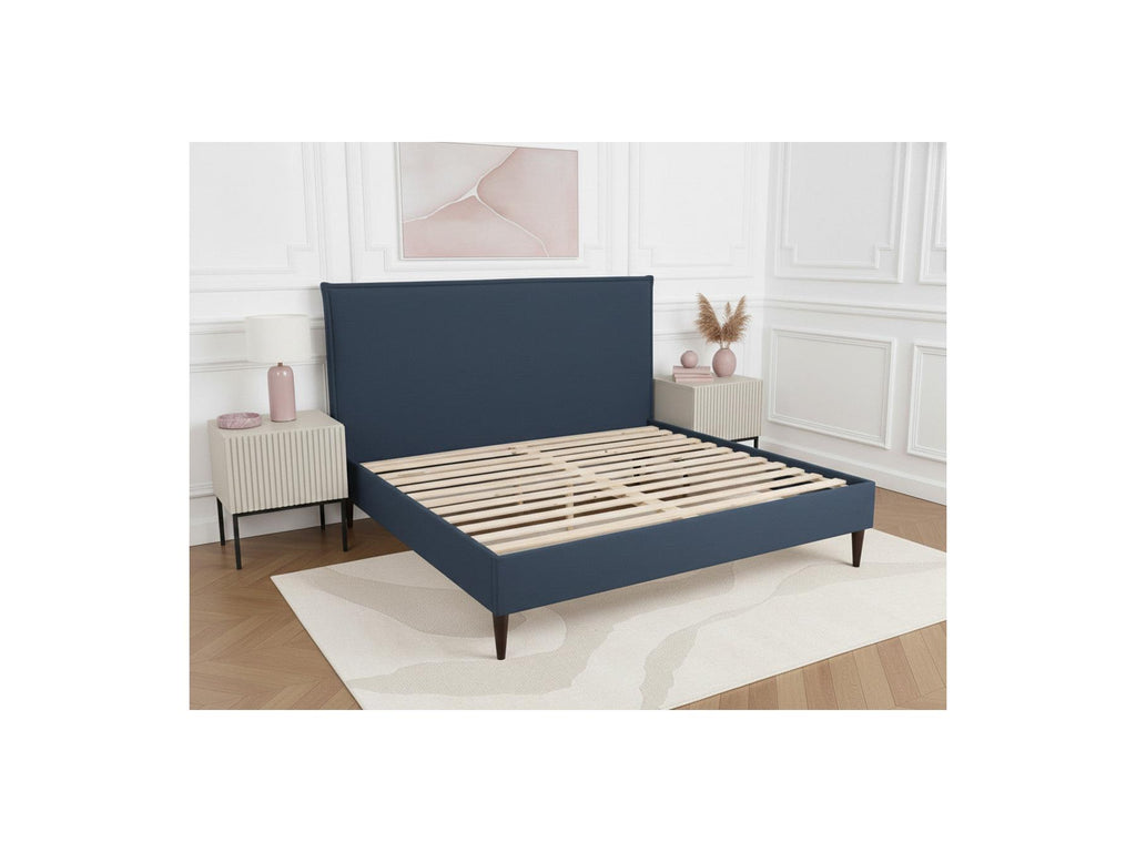 Sary - Cama con lamas macizas - Patas de madera de wengué
