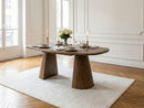 Mazargues - Table À Manger Extensible Rectangulaire Arrondie 200 À 300 Cm - Placage Chêne Massif
