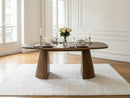 Mazargues - Table À Manger Extensible Rectangulaire Arrondie 200 À 300 Cm - Placage Chêne Massif