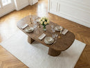 Mazargues - Table À Manger Extensible Rectangulaire Arrondie 200 À 300 Cm - Placage Chêne Massif
