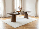 Mazargues - Table À Manger Extensible Rectangulaire Arrondie 200 À 300 Cm - Placage Chêne Massif