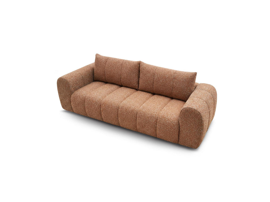 Nesty - Fixed Straight 3-Seater Sofa - Mottled Fabric