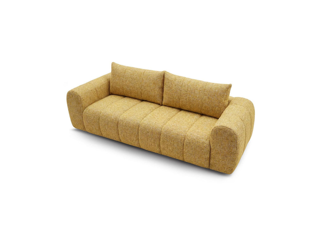 Nesty - Fixed Straight 3-Seater Sofa - Mottled Fabric