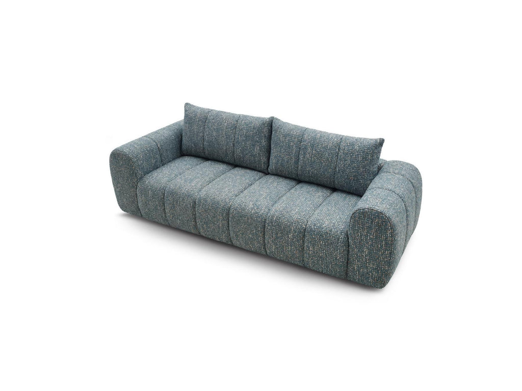 Nesty - Fixed Straight 3-Seater Sofa - Mottled Fabric