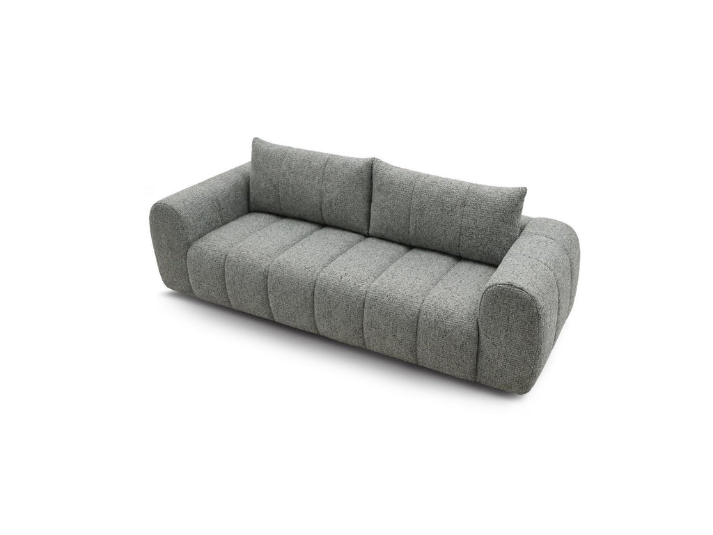 Nesty - Fixed Straight 3-Seater Sofa - Mottled Fabric