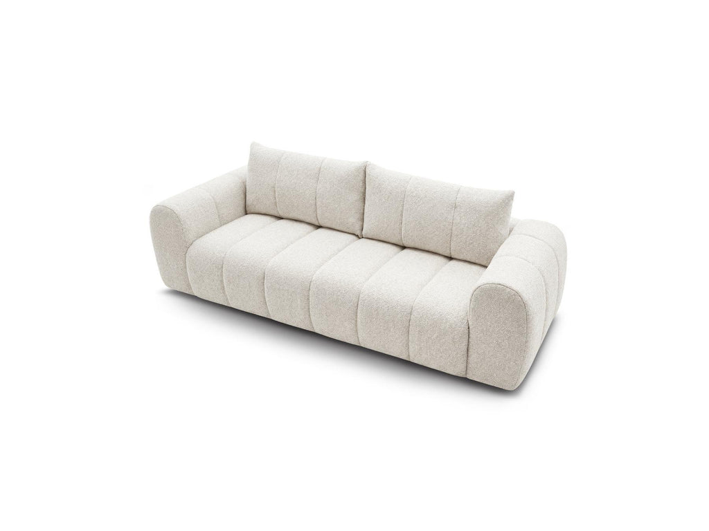 Nesty - Fixed Straight 3-Seater Sofa - Mottled Fabric
