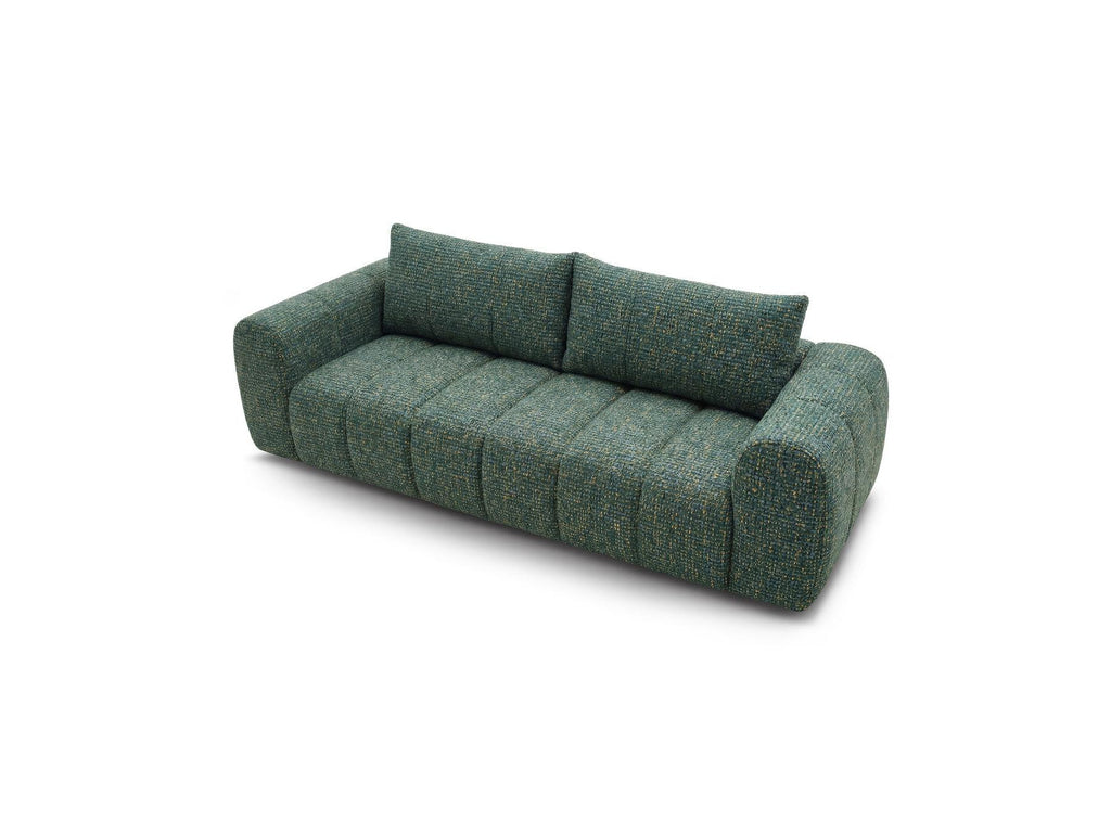 Nesty - Fixed Straight 3-Seater Sofa - Mottled Fabric