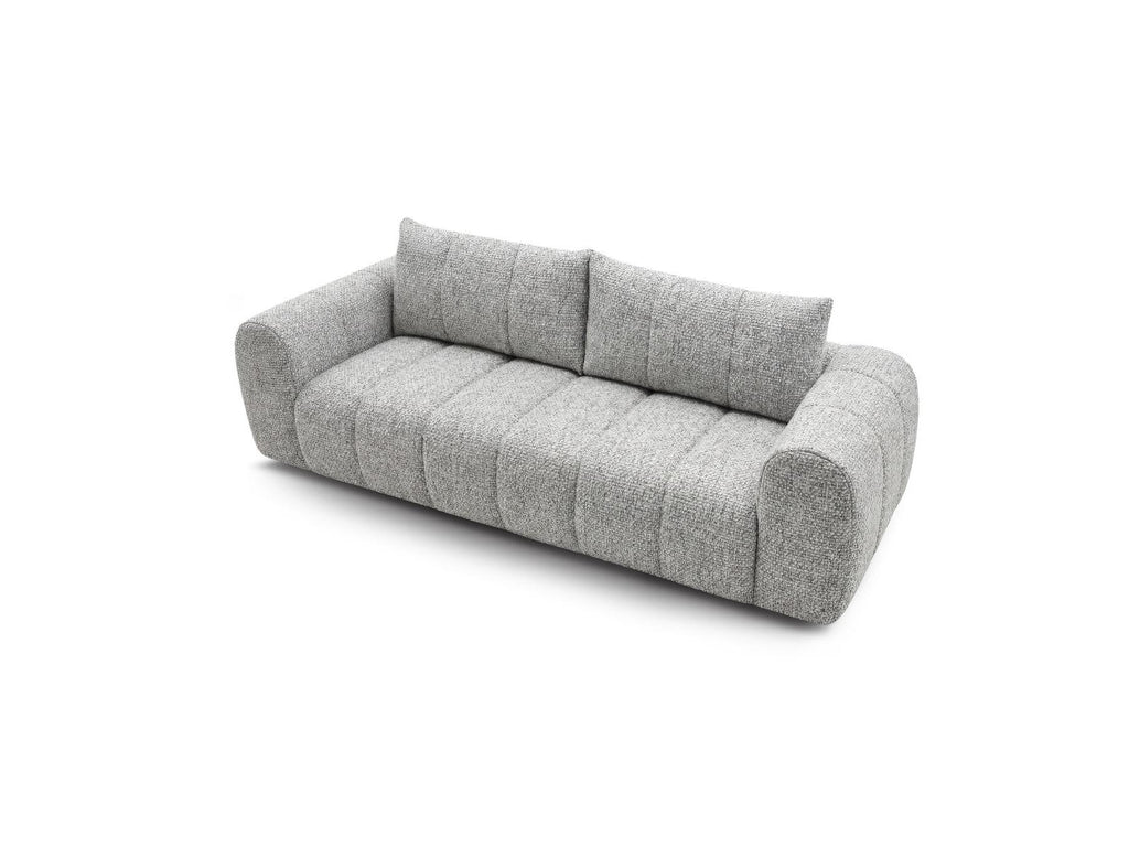 Nesty - Fixed Straight 3-Seater Sofa - Mottled Fabric